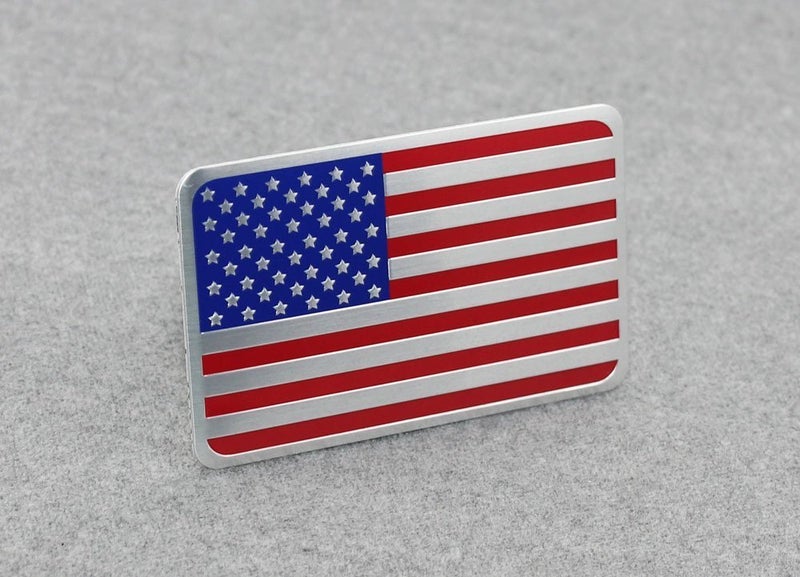 Muzzys-Premium Aluminum- United States American Flag Decal Emblem Sticker Badge 3.125"x2" Universal Stick Anywhere 4th of July Car Truck Bumper Window Glass Stocking Stuffer USA - Image 2